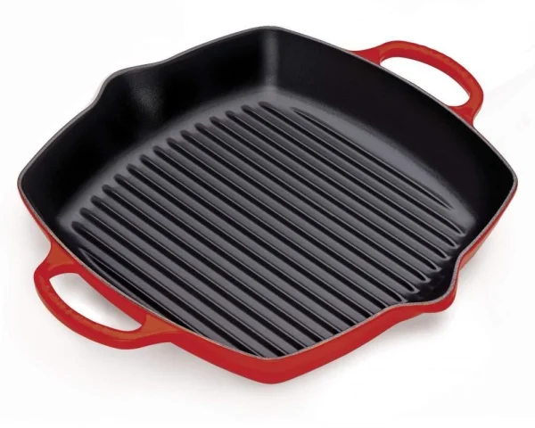 Le Creuset Grillpfanne Signature Quadratisch Mit 2 Griffen In Kirschrot 1