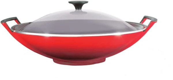 Le Creuset Wok Aus Gusseisen Mit Glasdeckel In Kirschrot, 36 Cm 1