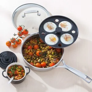 Le Creuset Sauté-Pfanne 3-ply Mit Pochiereinsatz 13