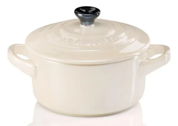 Le Creuset Mini Cocotte In Creme Metallic 1