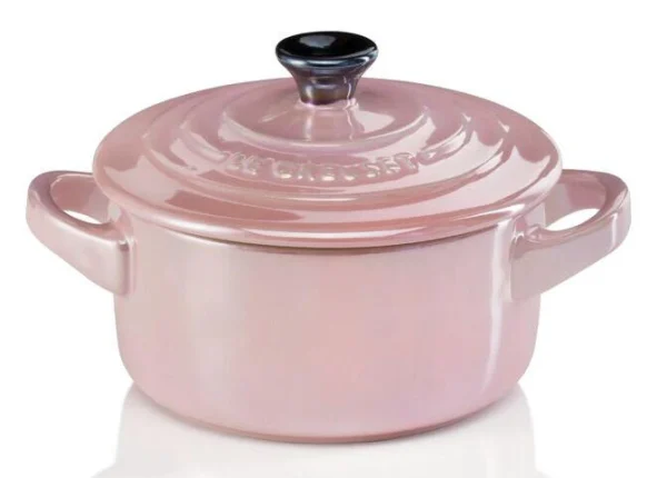 Le Creuset Mini Cocotte In Chiffon Pink Metallic 1