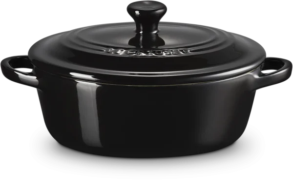 Le Creuset Mini Cocotte Oval In Schwarz 1