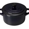 Le Creuset Mini Cocotte In Schwarz Glänzend 22