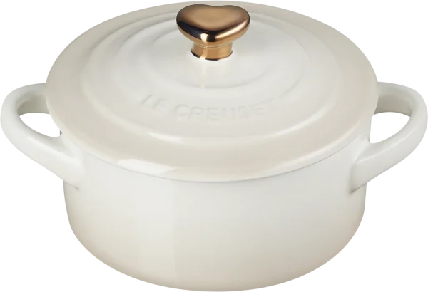 Le Creuset Mini Cocotte Mit Herzknopf In Meringue 1