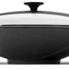 Le Creuset Wok Aus Gusseisen Mit Glasdeckel In Schwarz 8