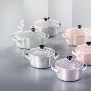 Le Creuset Mini Cocotte In Creme Metallic 12