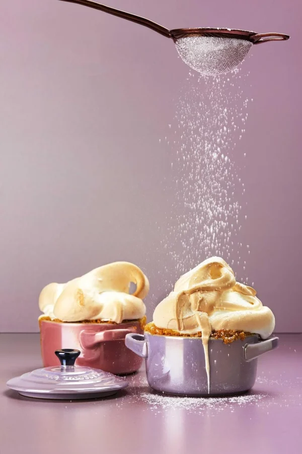 Le Creuset Mini Cocotte In Creme Metallic 4